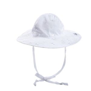 White Eyelet Flap Happy Floppy Hat  UPF 50+ NWTs